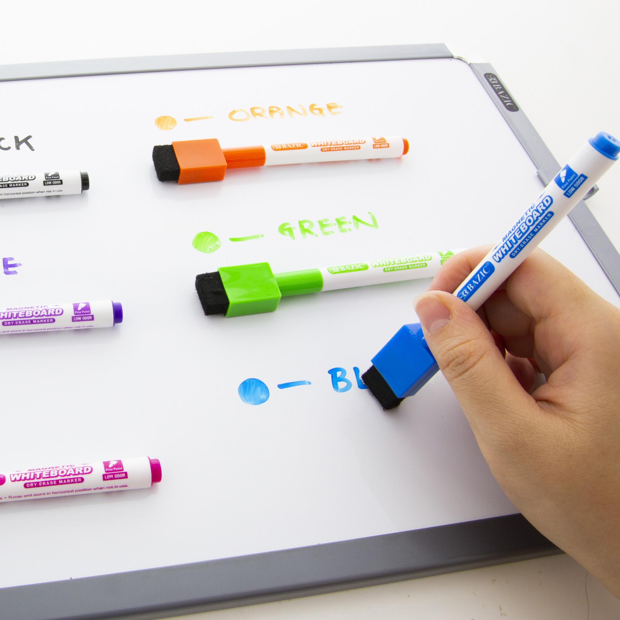 BAZIC Assorted Colors Magnetic Dry-Erase Markers (3/Pack) Bazic 