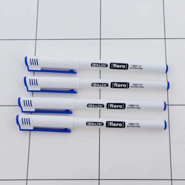 BAZIC Fiero Black Fiber Tip Fineliner Pen (4/Pack) - Bazicstore