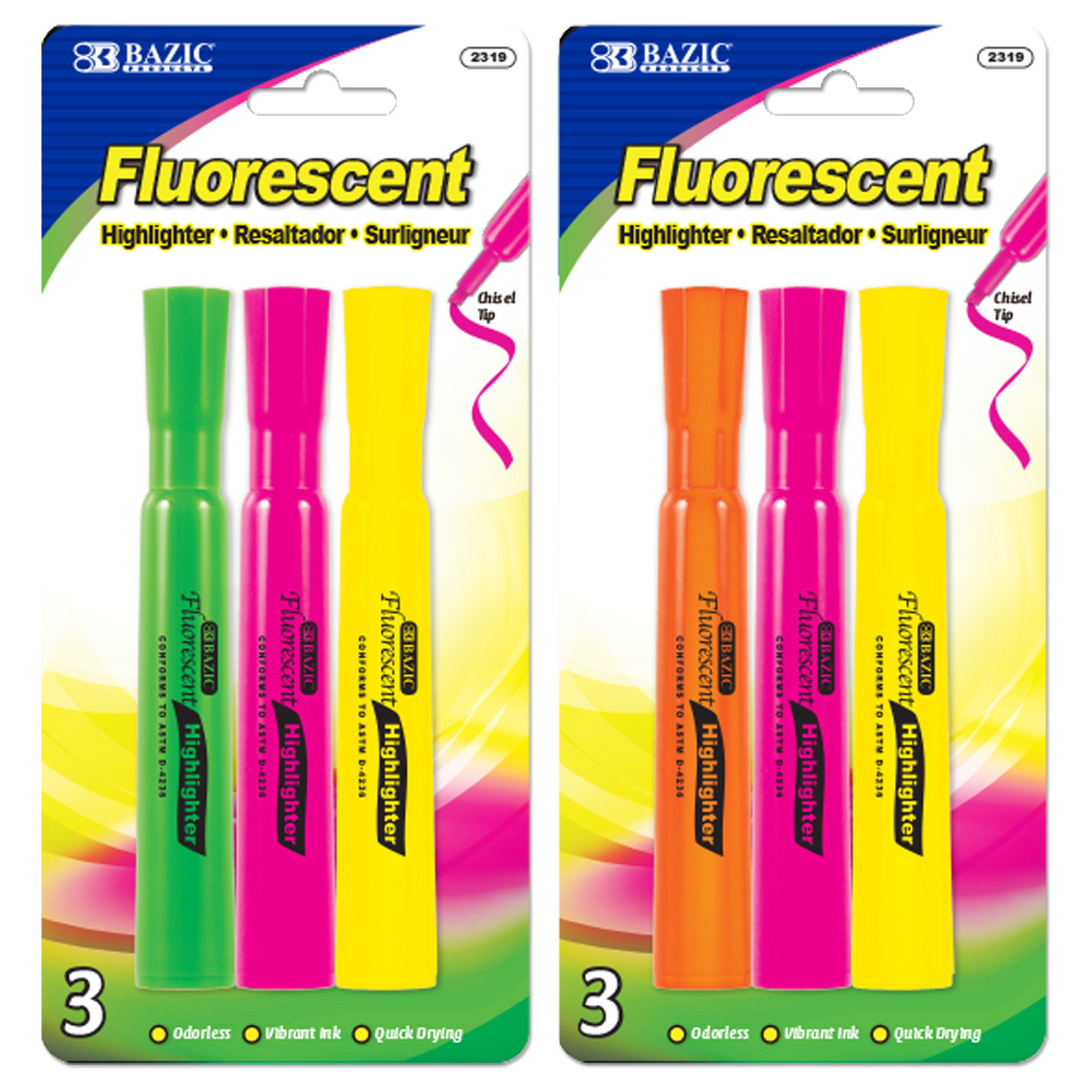Bazic Products 2314 Fruit Scented Highlighters (3/pack) - Pack of 24