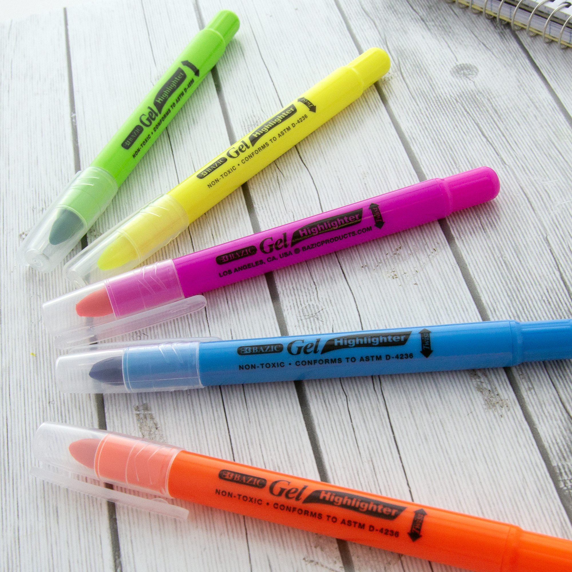 6 Yellow Bible Safe Gel Highlighters - Bright Neon Fluorescent Markers —  TCP Global