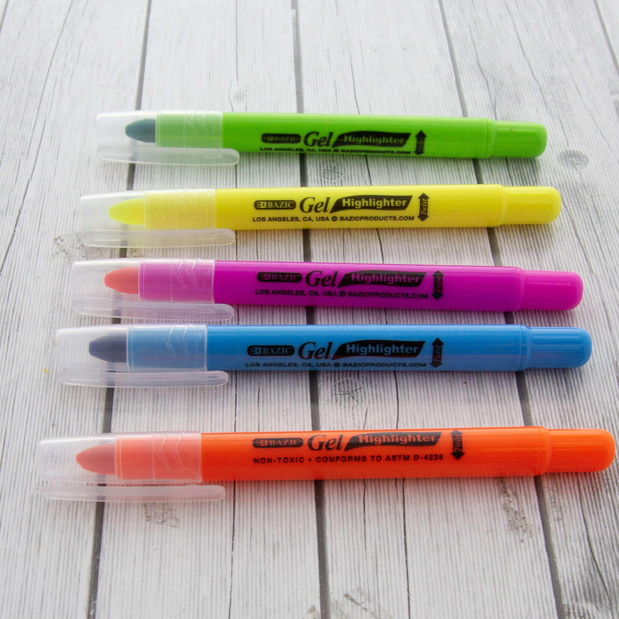 BAZIC 5 Fluorescent Gel Highlighter Bazic Products