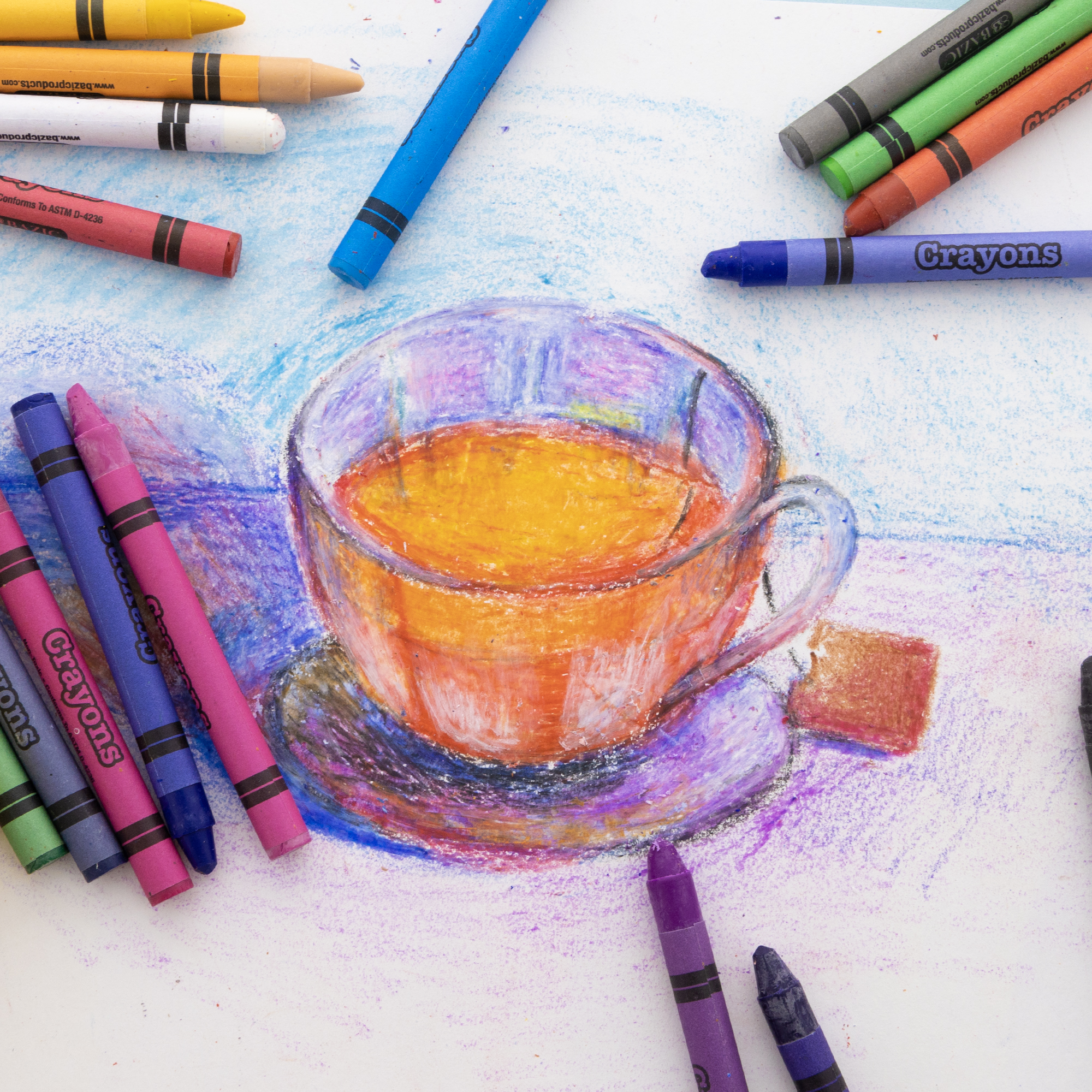 Bazic 24 Color Washable Premium Quality Crayons Case Pack 24
