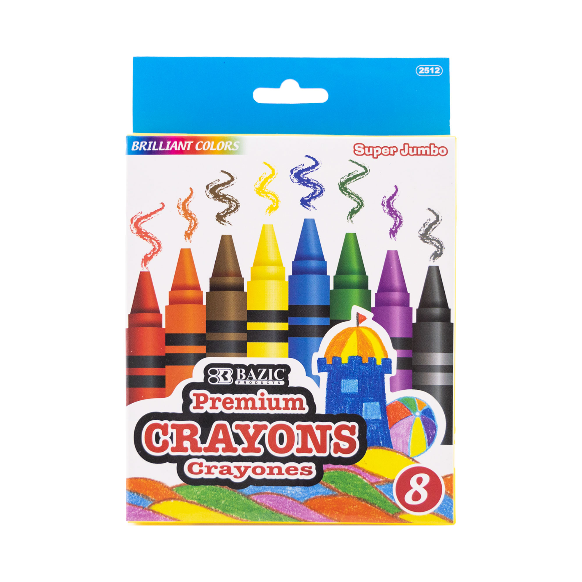 BAZIC 8 Color Premium Super Jumbo Crayons Bazic Products