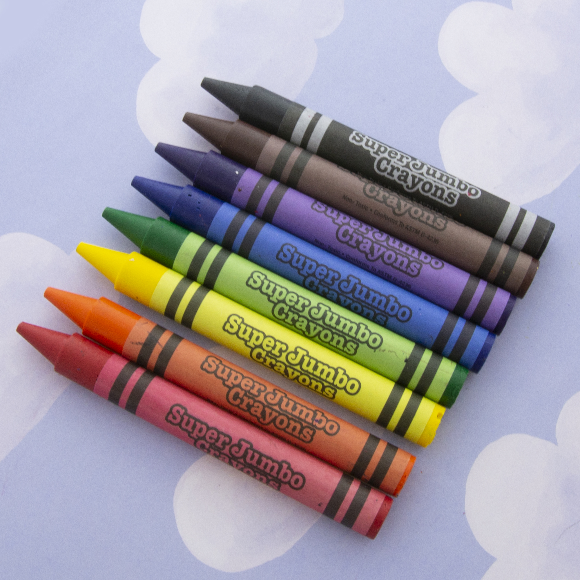 8 gros crayons couleur