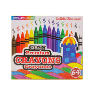 Double-Ended Premium Super Jumbo Crayons, 12 Colors - BAZ2520, Bazic  Products