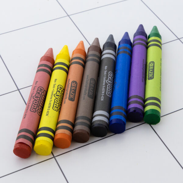 BAZIC 8 Color Premium Jumbo Crayons Bazic Products