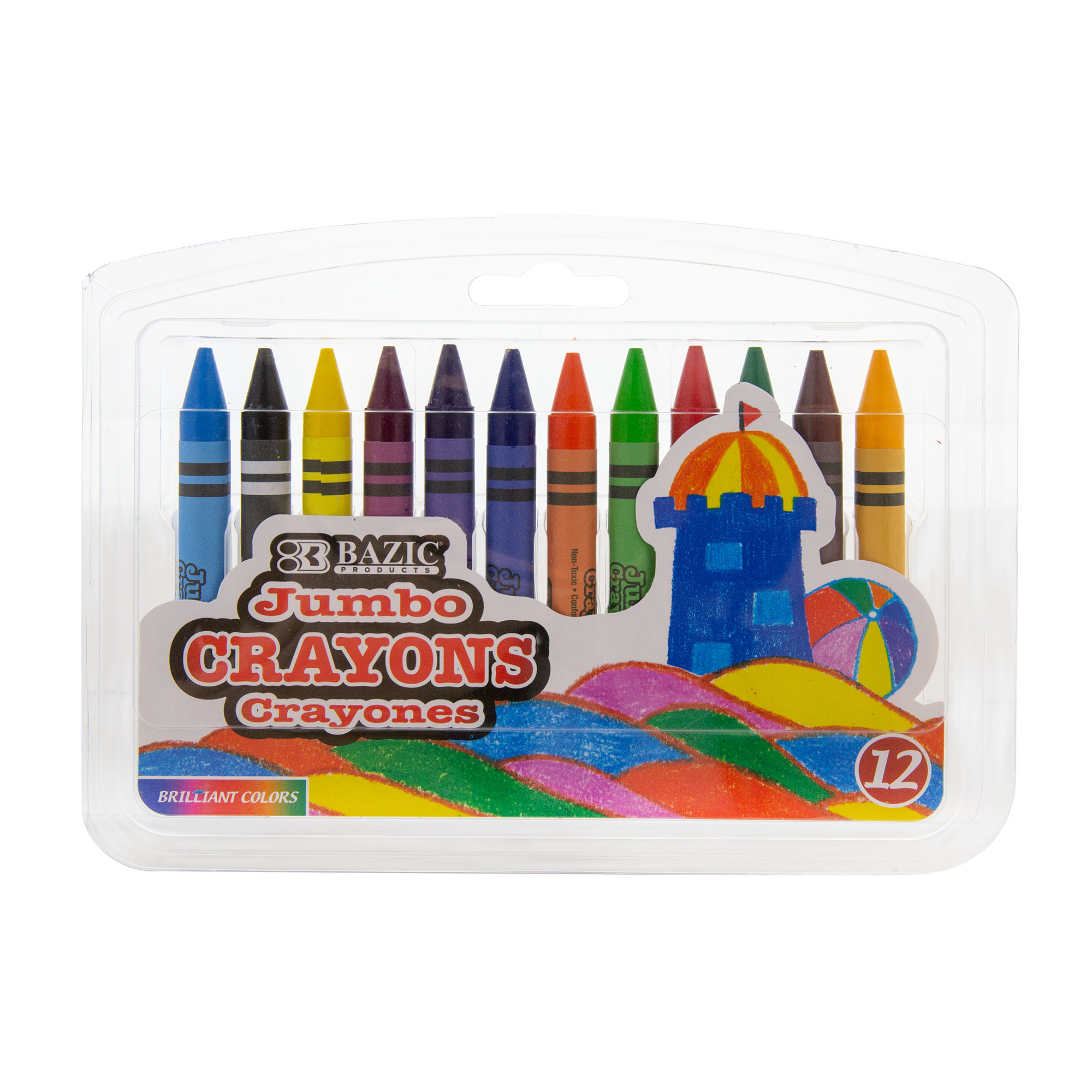 BAZIC 12 Color Premium Jumbo Crayons Bazic Products