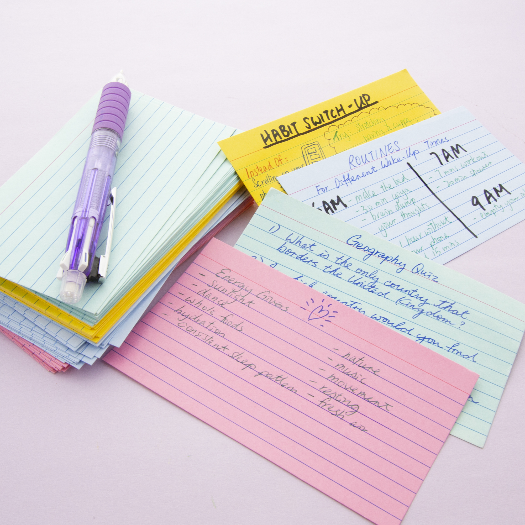 BAZIC 100 Ct. 3 X 5 Ruled Colored Index Card Bazic Products