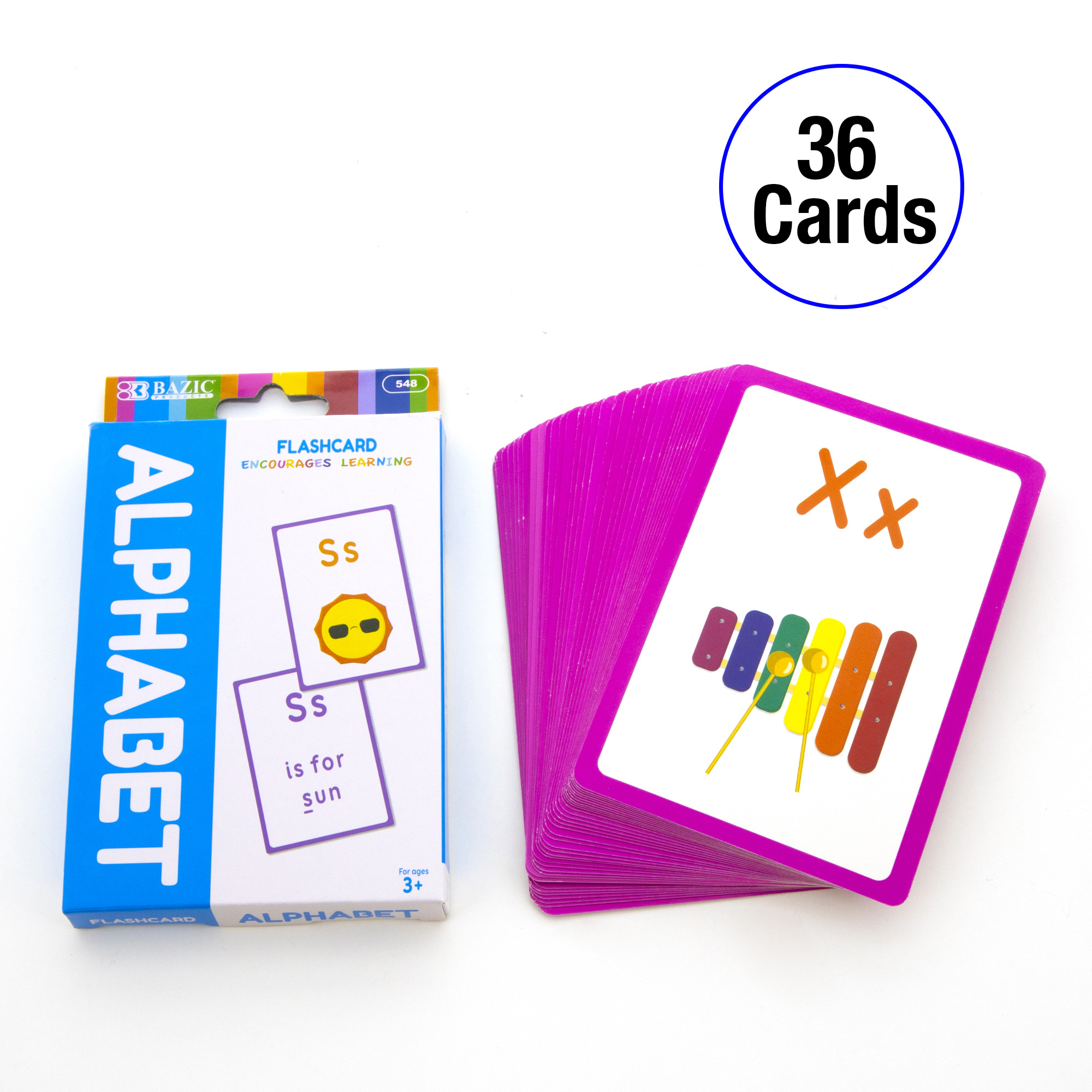 BAZIC Alphabet Preschool Flash Cards (36/Pack) Bazic Products