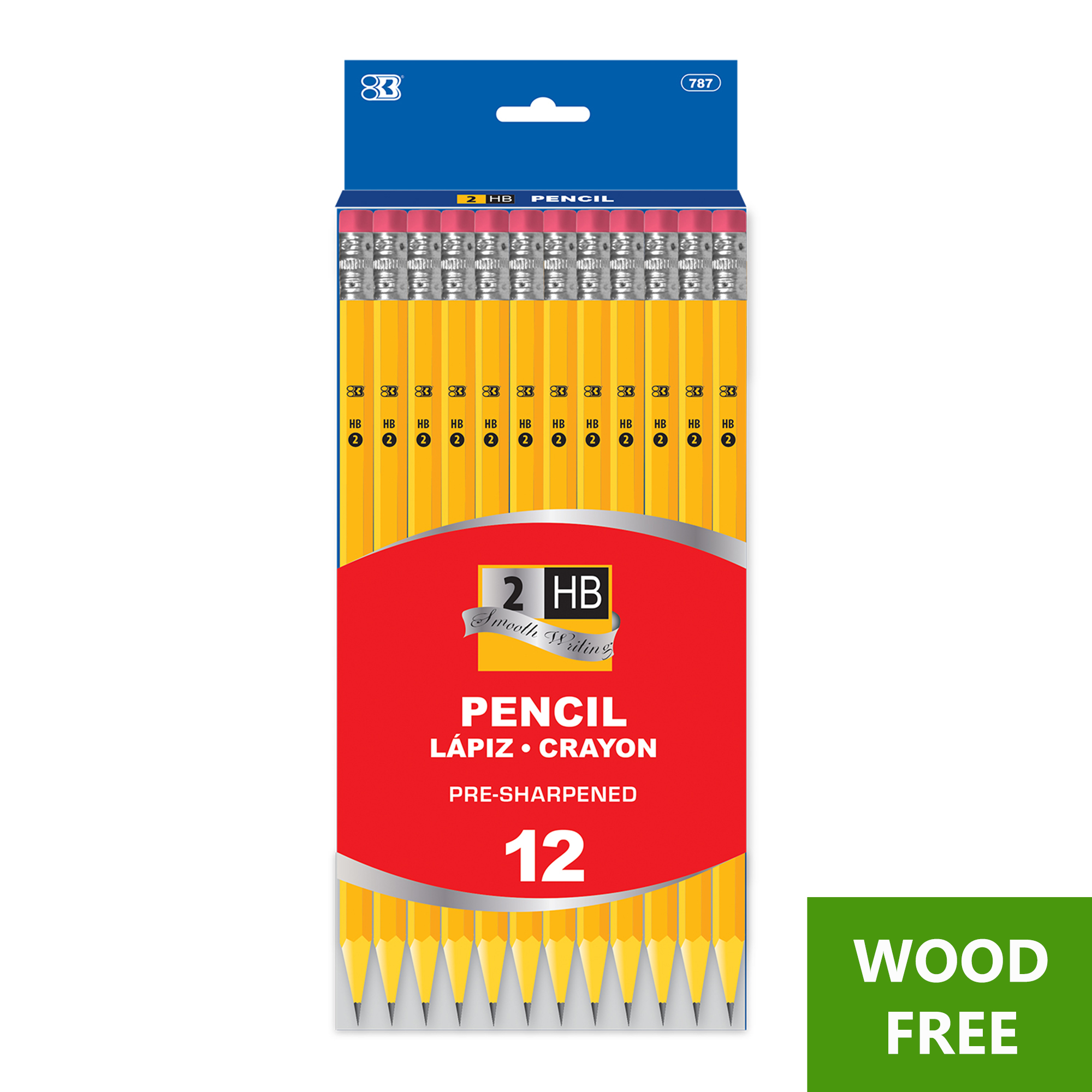 SILVER..SHARPENED PENCILS..WOOD.NO.2..PK OF 12. LOT OF 2 8901324046779 