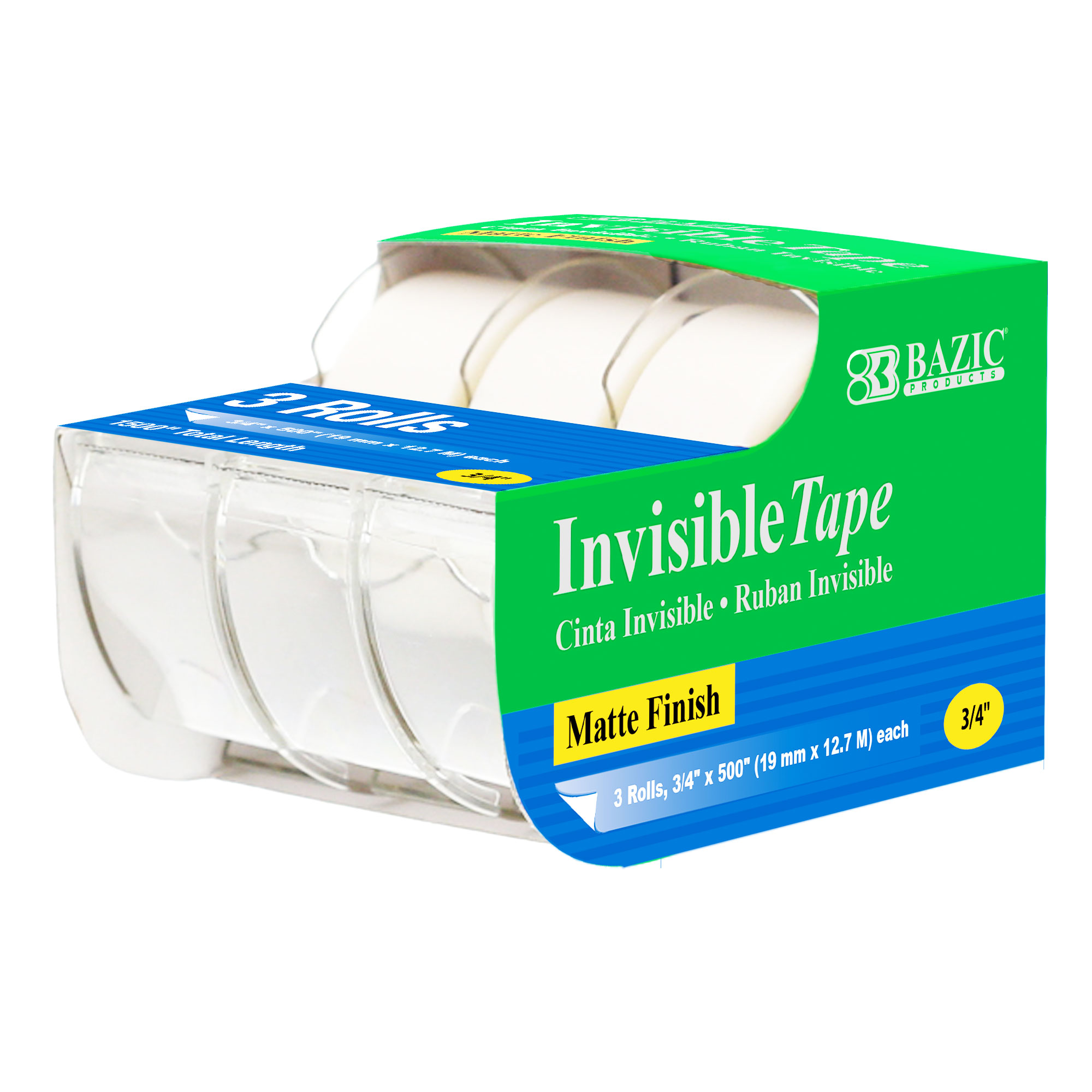 BAZIC 3/4 X 500 Invisible Tape (3/Pack) Bazic Products