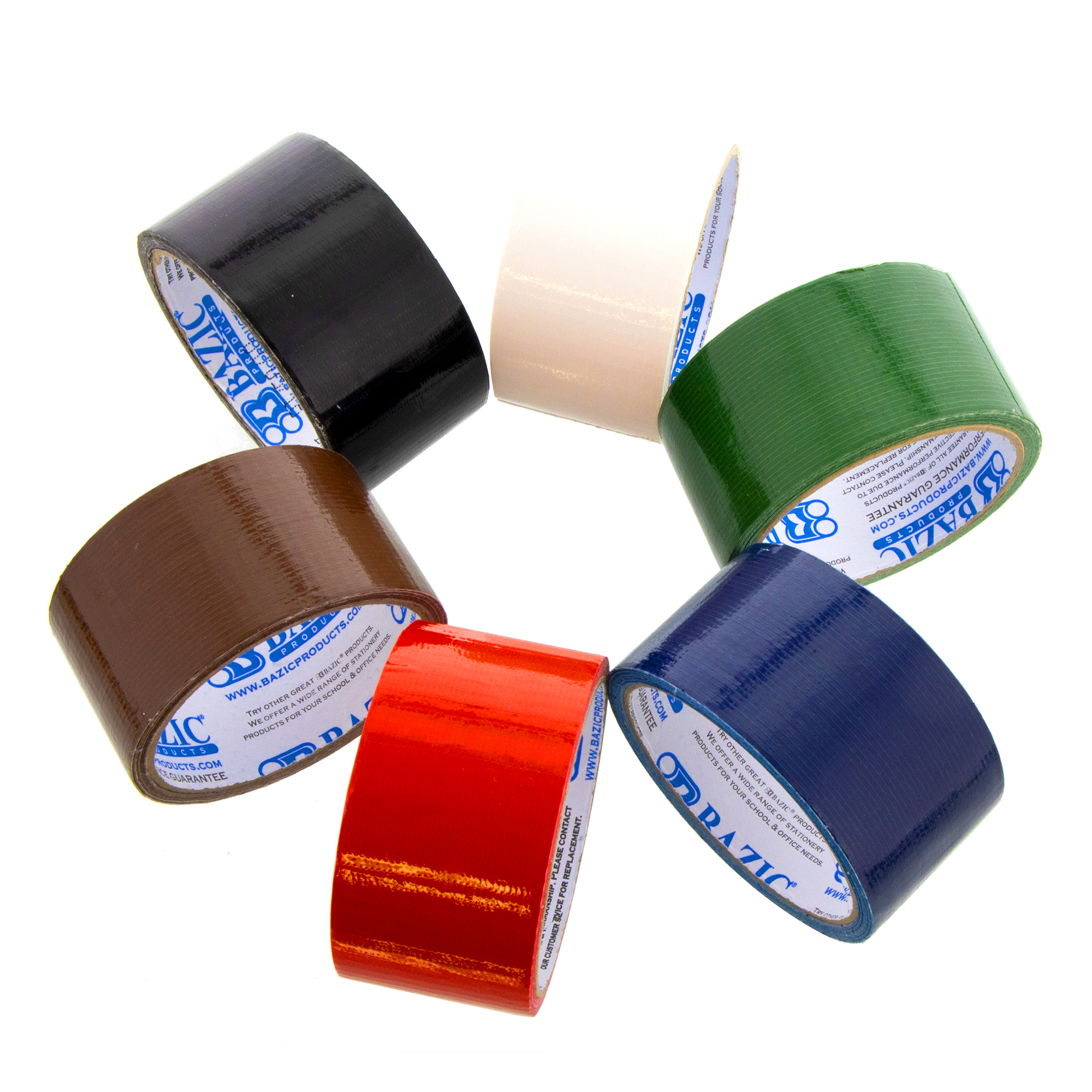 BAZIC 1.88 X 10 Yard Assorted Fluorescent Colored Duct Tape - Bazicstore