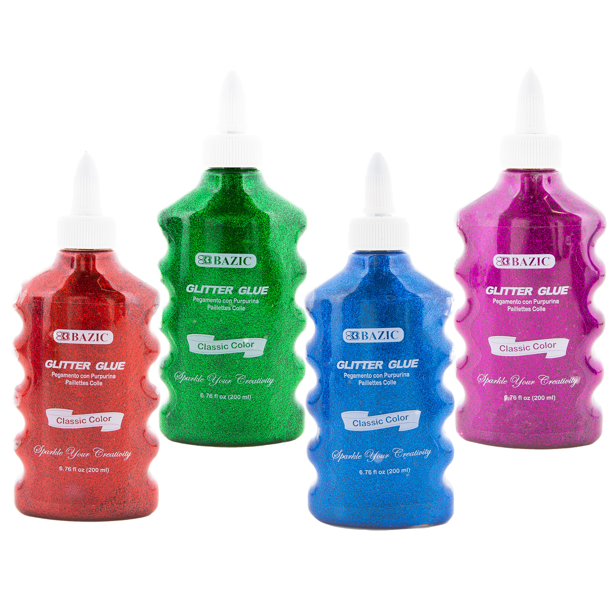 Metallic Glitter Glue Bottles, 4 Rainbow Colors (6.76 oz, 8 Pack), PACK -  QFC