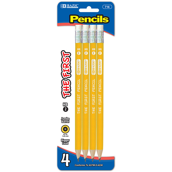 My First Pencil 2 Pack-Colorful Design Wooden-Easy To Hold-With Sharpener