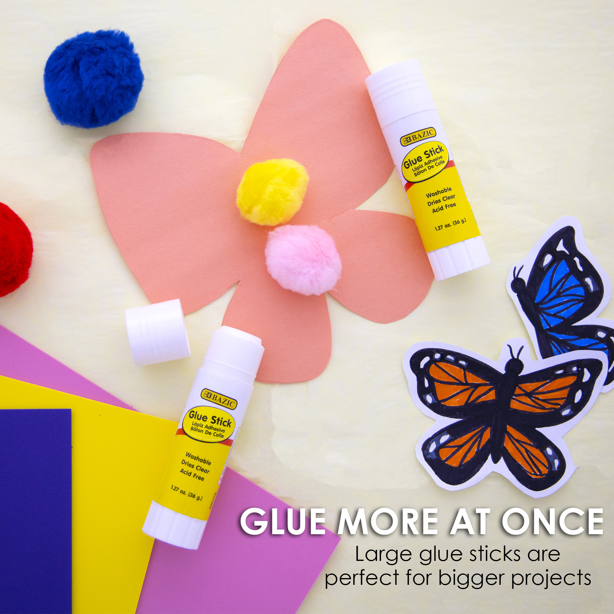  Creativity Street Large Glue Sticks, 30-Pack, White, 70-Ounce :  Everything Else