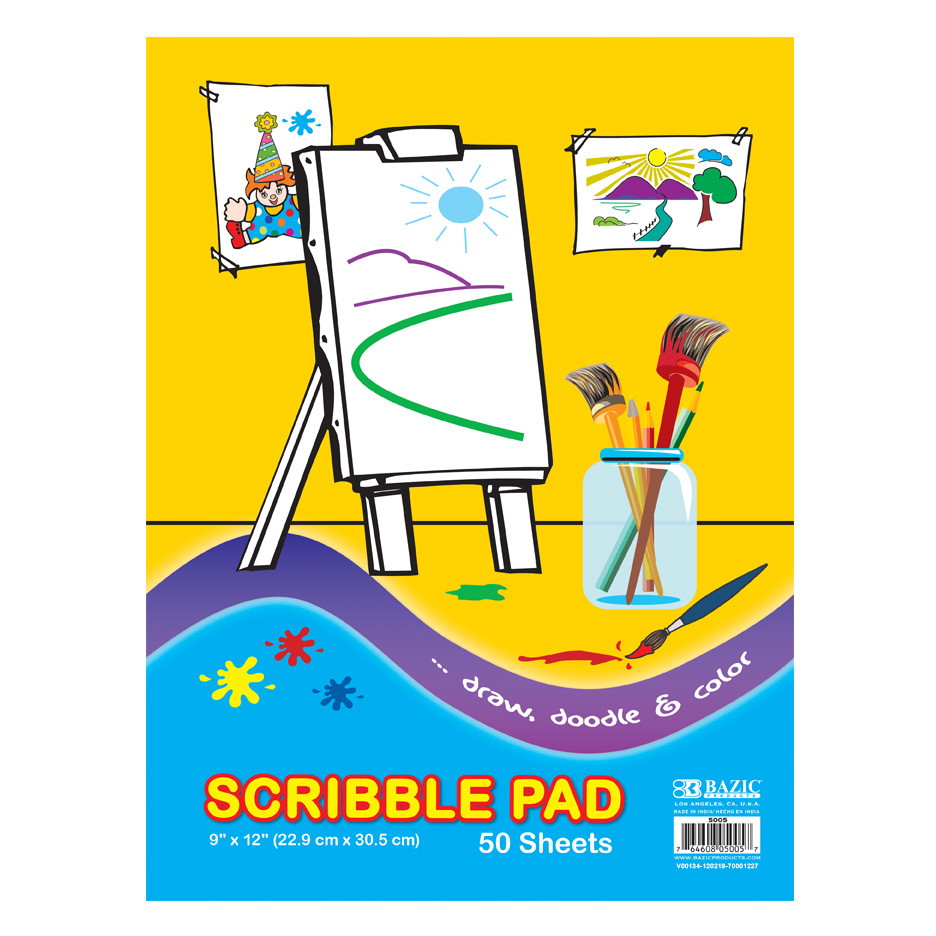 BAZIC 50 Ct. 9 X 12 Scribble Pad Bazic Products