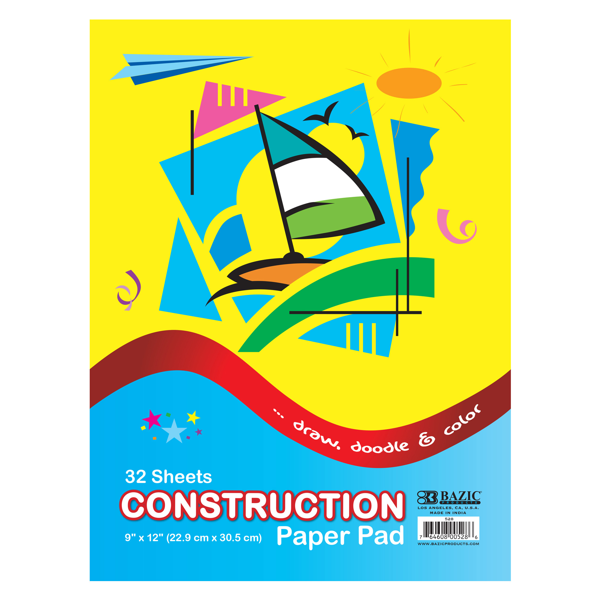 BAZIC 32 Ct. 9 X 12 Construction Paper Pad Bazic Products