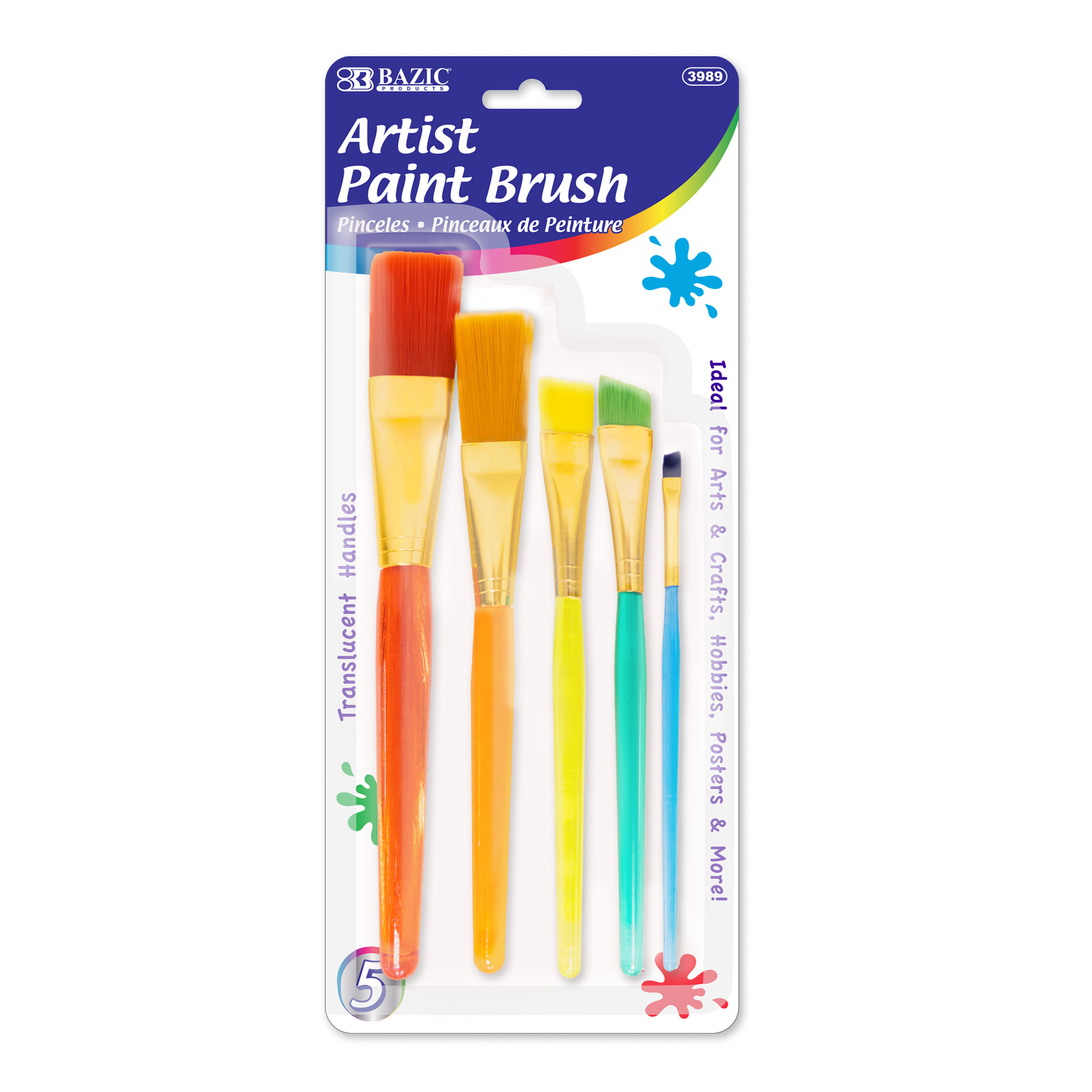Uxcell 0.5 Width Small Paint Brush Nylon Bristle with Wood Handle Painting  Tool 6 Packs 
