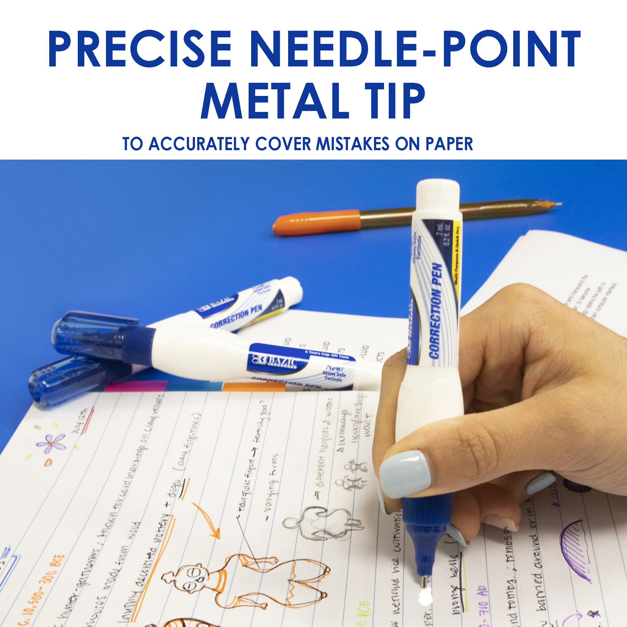 Correction Fluid Pen Soft Bristle Brush Precise Metal Tip - Temu