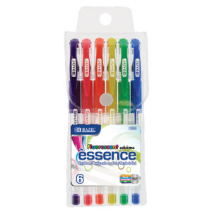 Bazic Products 17085 Scented Glitter Color Essence Gel Pen with Cushion Grip - Pack of 5