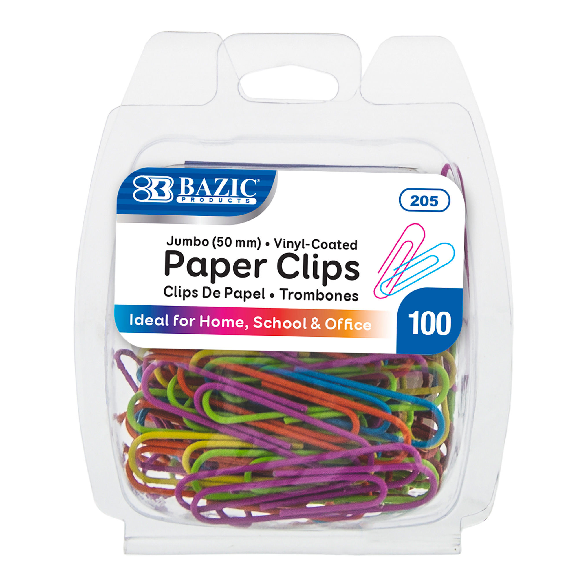 Vannise Paper Clips Sturdy and Rust-Resistant 100PCS 2 Large Paper Clips 50MM Green Jumbo Paper Clips Great for School Bright Vinyl Coated Paper Clips Home and Office 