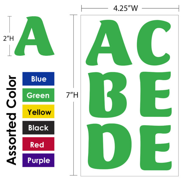 BAZIC 1 MULTICOLOR ALPHABET & NUMBERS STICKERS (6 SHEETS) Bazic