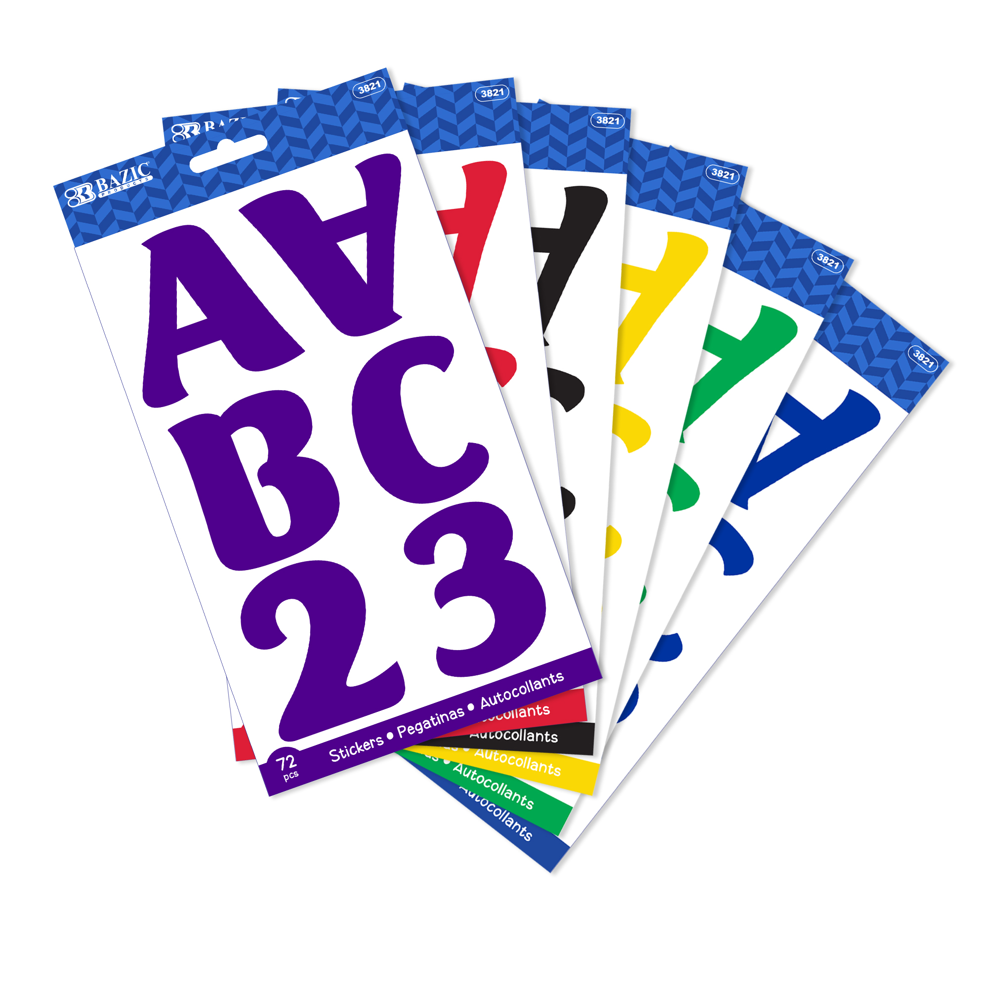 BAZIC 2 Alphabet & Numbers Stickers (10 SHEETS) Bazic Products