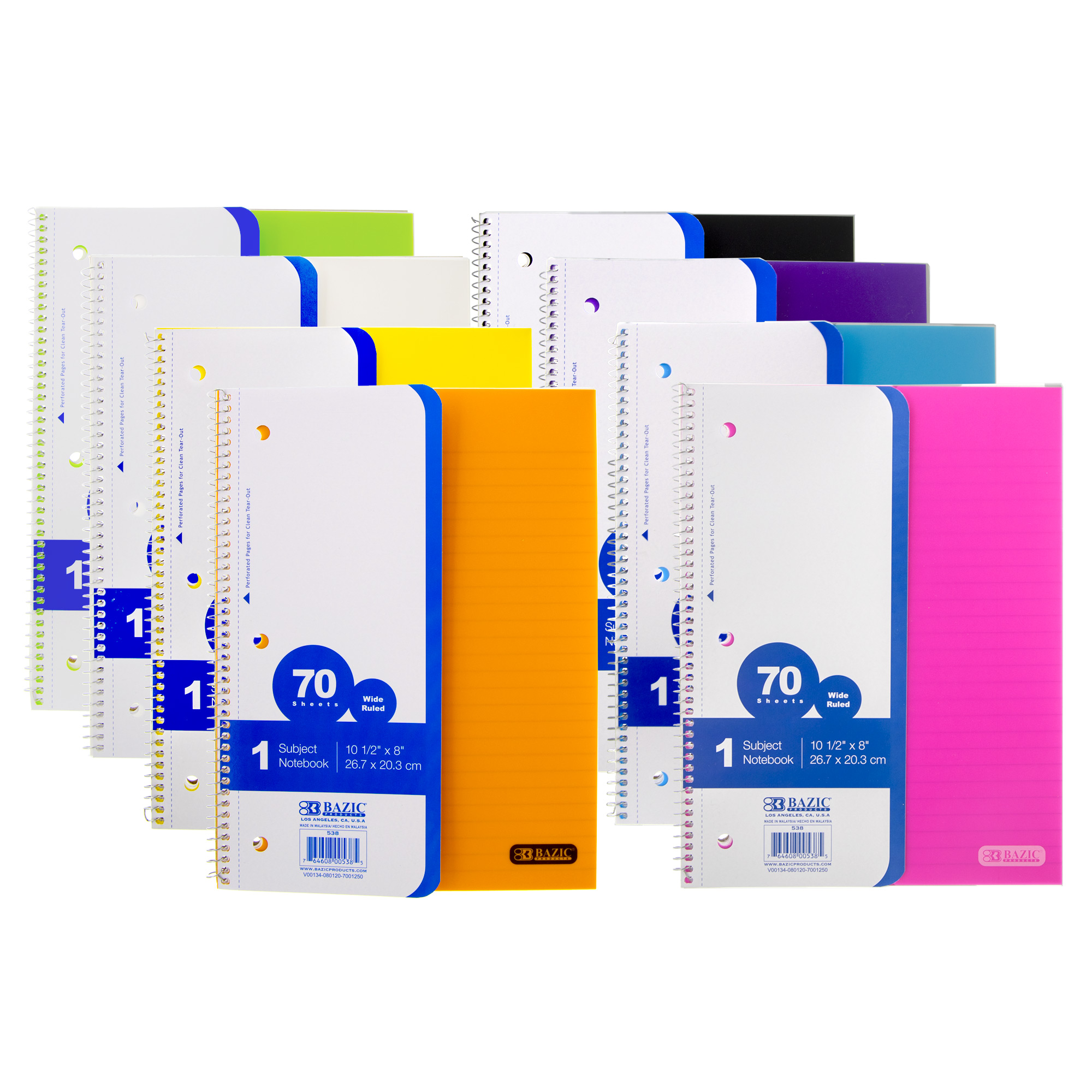 Case Pack 24 BAZIC C/R 70 Ct 1-Subject Spiral Notebook 