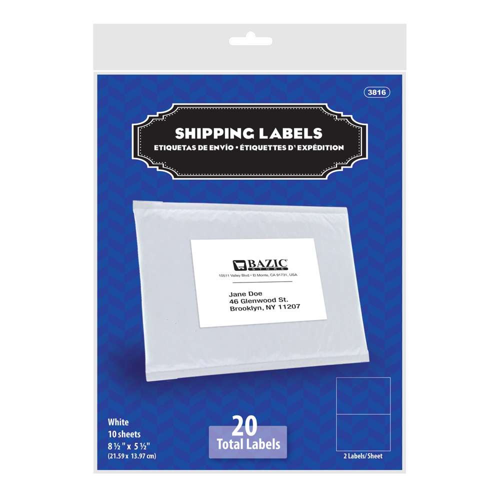 [Label] Shipping Labels 8.5″ X 5.5″ (20/Pack)