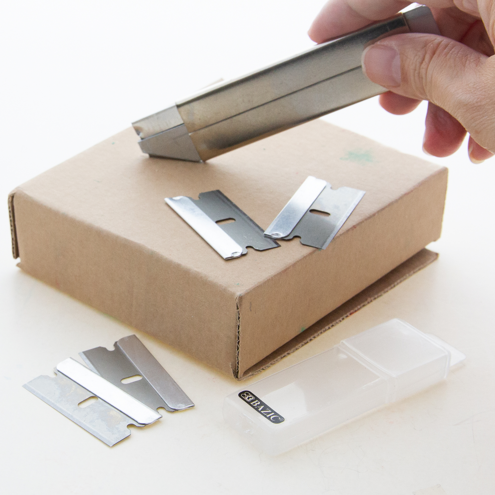 Carton Box Cutter Pocket Compact Utility Knife Retractable Razor Blade w/  Case