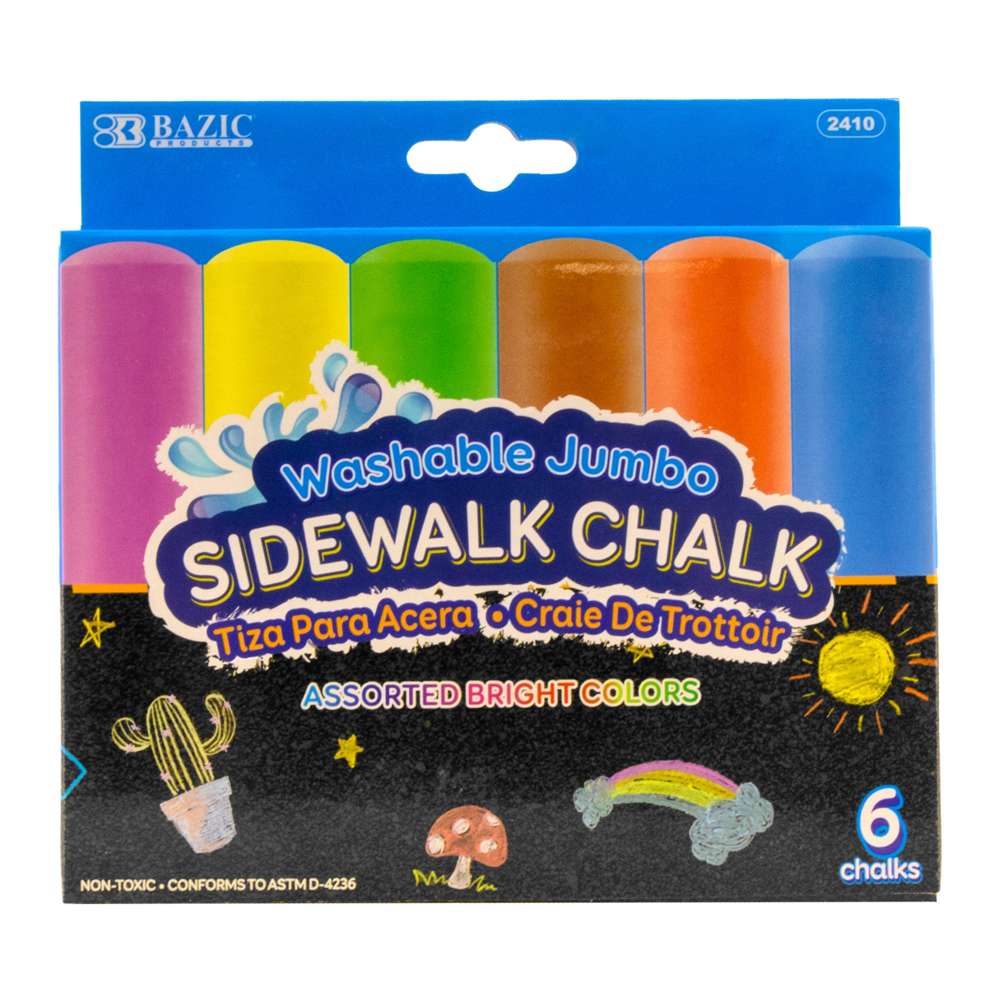 Jumbo Sidewalk Chalks 6 Color