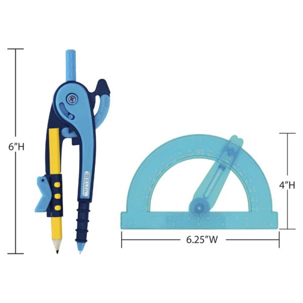 6” Protractor Compass And Pencil Set 