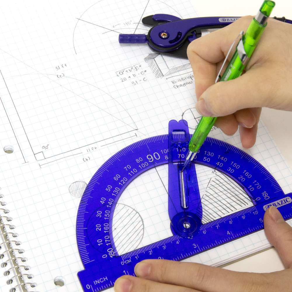 6” Protractor Compass And Pencil Set 