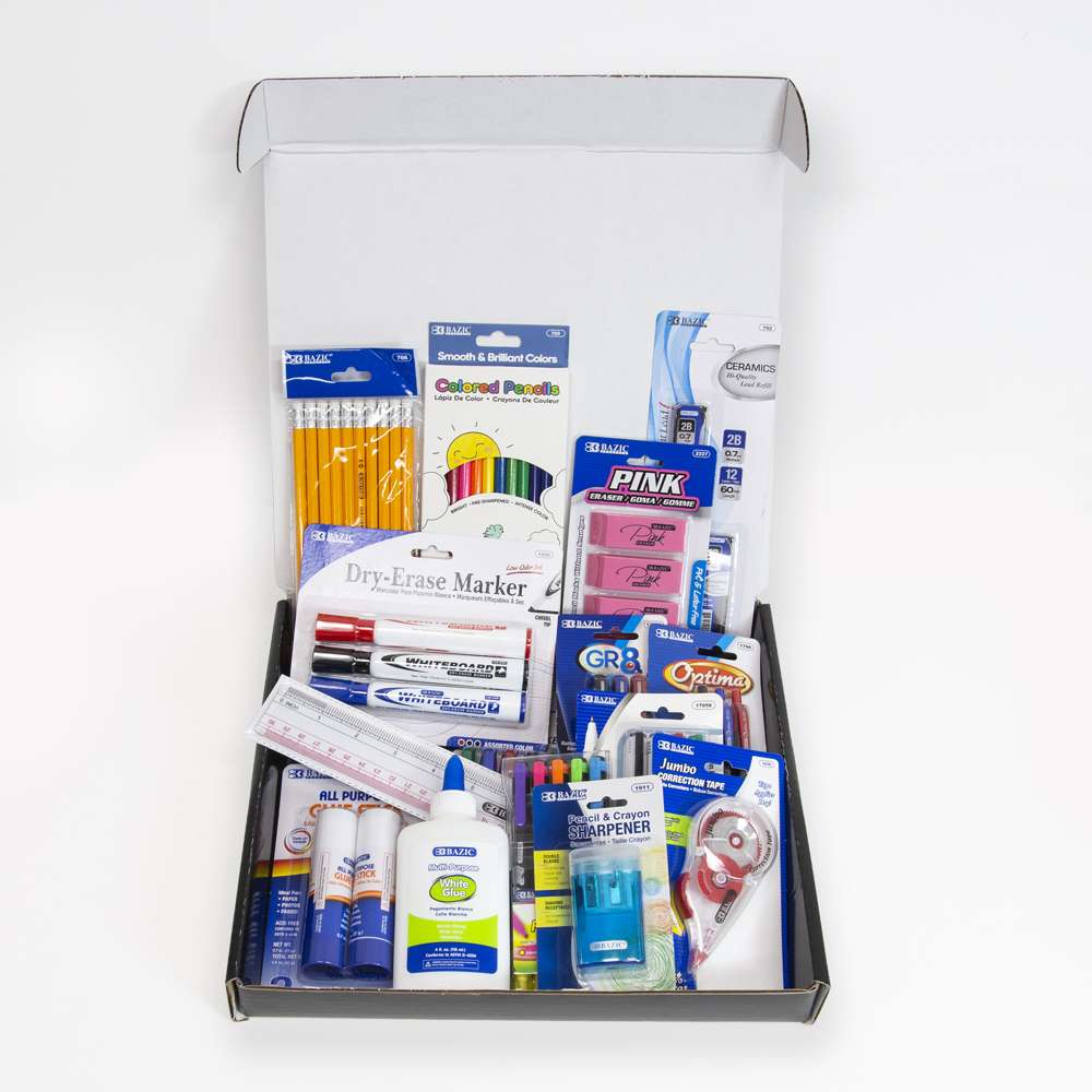 BAZIC Middle High School Kit Bundle Supplies Box 65 Count for