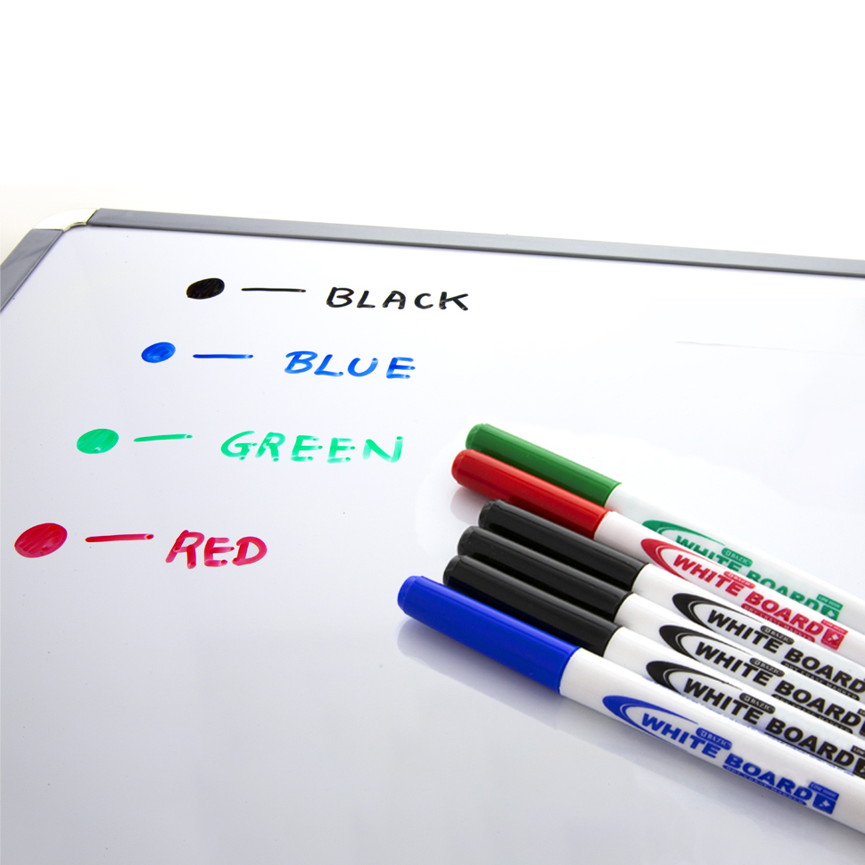 Bazic Bright Color Fine Tip Dry Erase Marker Pack of 6 | 1203