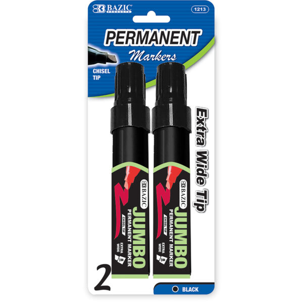 BAZIC 8 mm Jumbo Chisel Tip Permanent Markers (2/Pack) Bazic Products