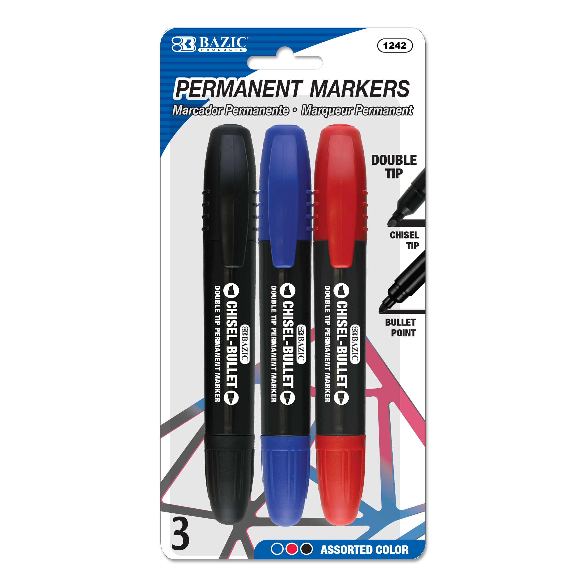 144 Bulk 2 Piece 2-Tip Permanent Markers - at 