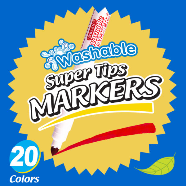 Bazic 20 Colors Felt Tip Washable Markers