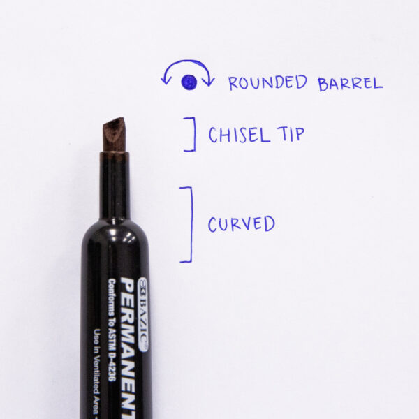 Chisel Tip Black Permanent Marker 12/box