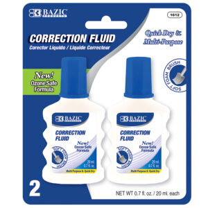 BAZIC 0.2 FL OZ (7 mL) Metal Tip Correction Pen (2/Pack) Bazic Products