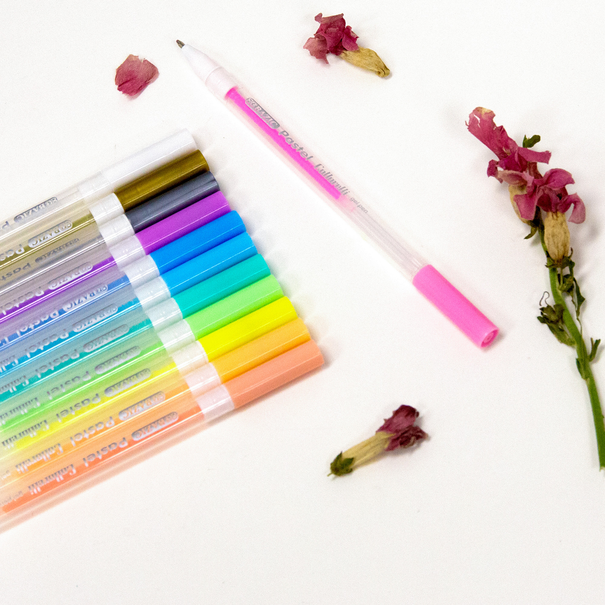 BAYTORY 6Pcs Colored Gel Pens, Pastel Ink Colors, Quick Dry Ink