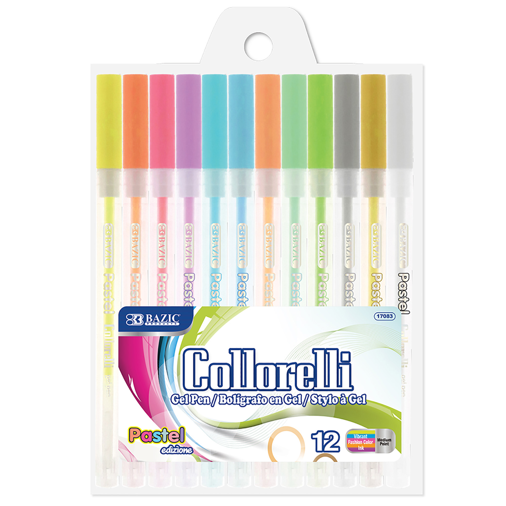 BAZIC 12 Pastel Color Collorelli Gel Pen Bazic Products