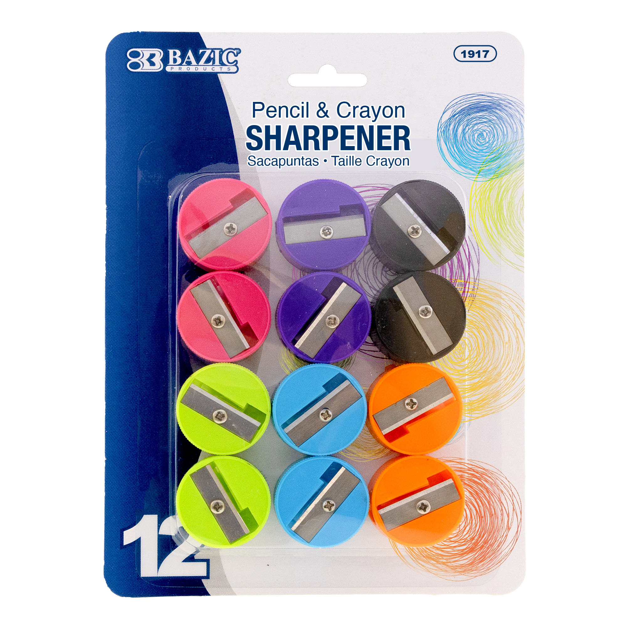 BAZIC Round Pencil Sharpener (12/Pack) Bazic Products