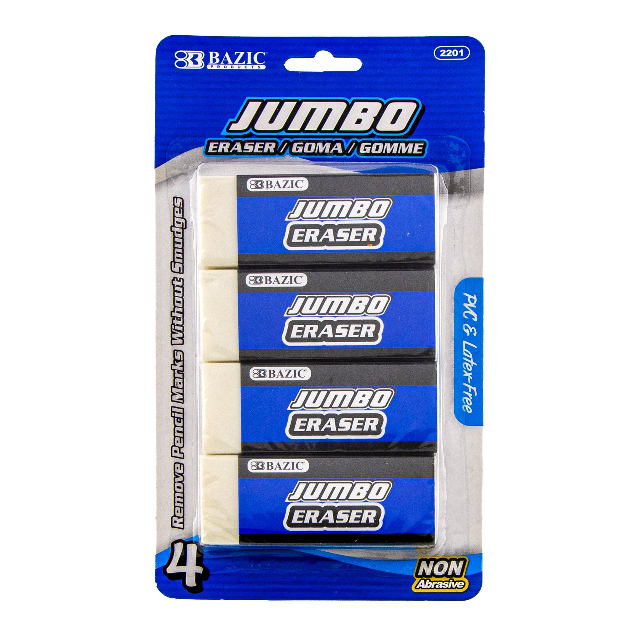 B-THERE 4-Pack Christmas Jumbo 4 Erasers, Stocking Stuffers for