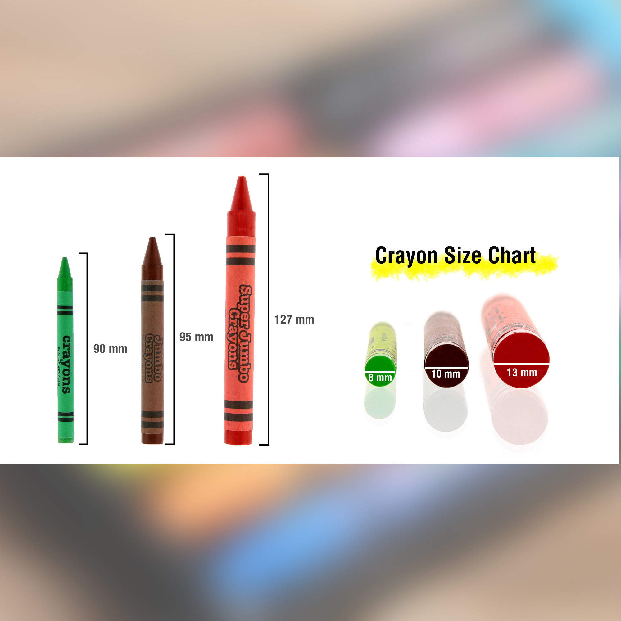 Non Toxic Drawing Crayons for School Art 8/Pack Assorted Color Coloring Crayon Set 1-Pack Gift for Kids Artist BAZIC Crayons Jumbo 8 Color 