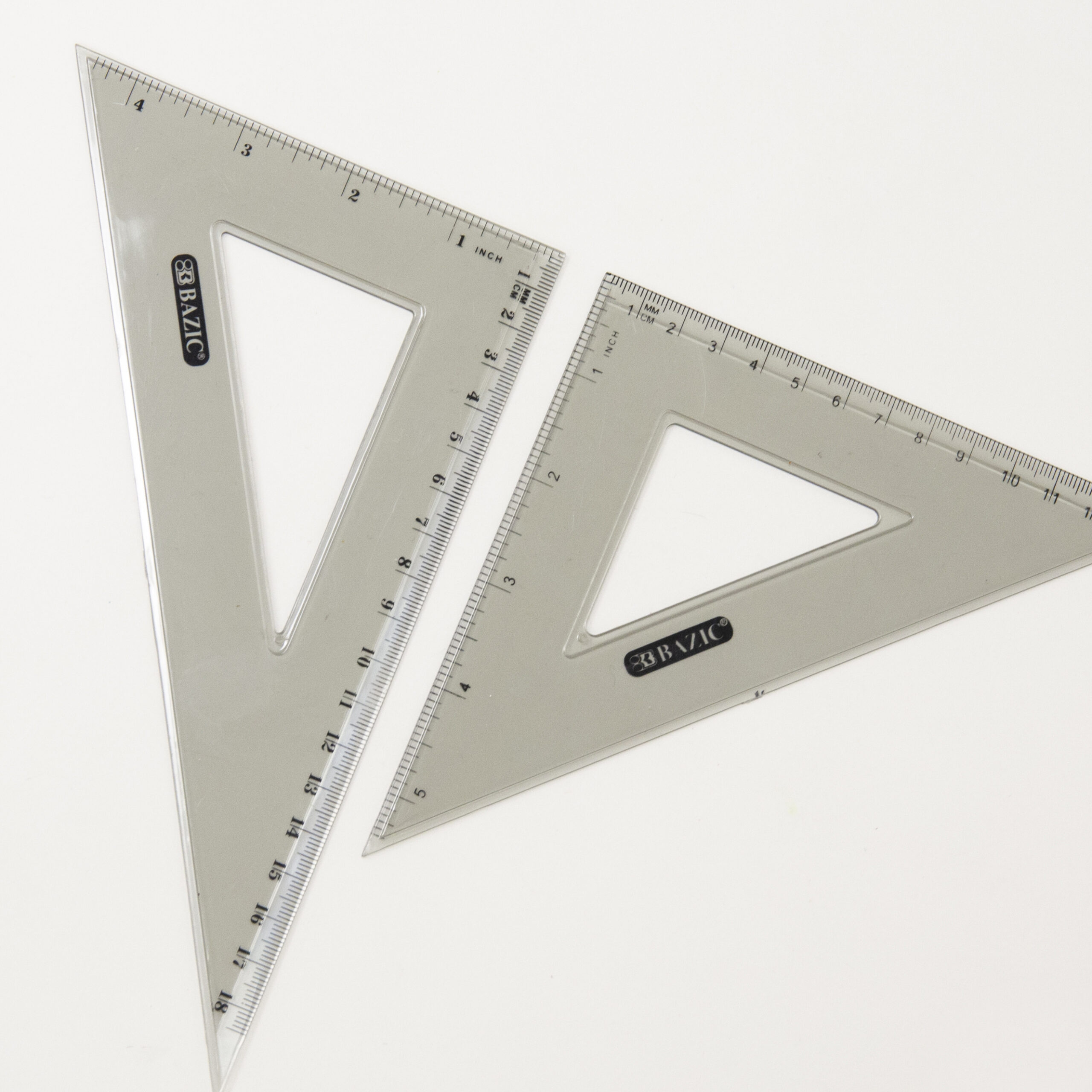 M&G 4pcs/set Aluminium Metal Ruler Set Plastic Geometry Maths Square  Drawing Compass Stationery Angle Rulers