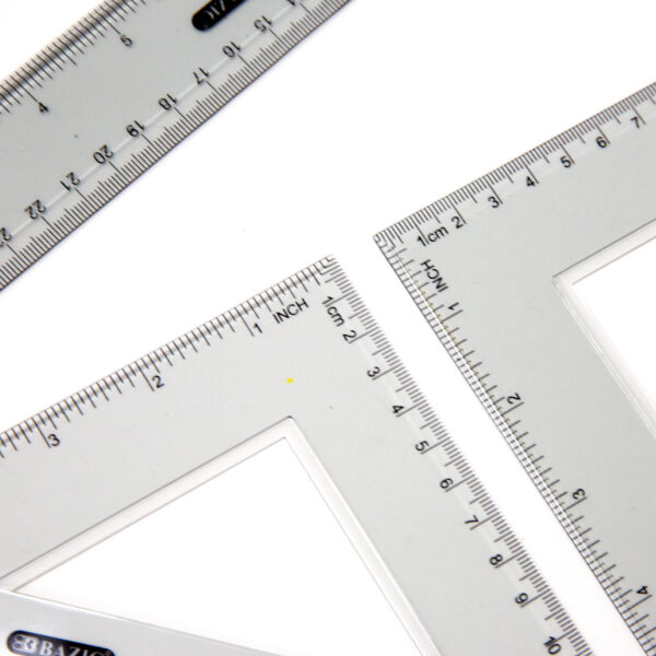 BAZIC 4-Piece Geometry Ruler Combination Sets Bazic Products