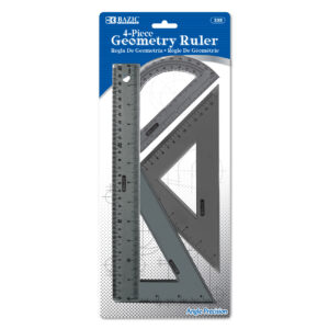 Bazic Stainless Steel Ruler with Non Skid Back