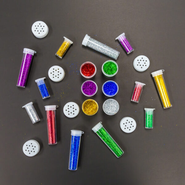 BAZIC 0.21 oz (6g) 5 Neon Color Glitter Shaker Bazic Products
