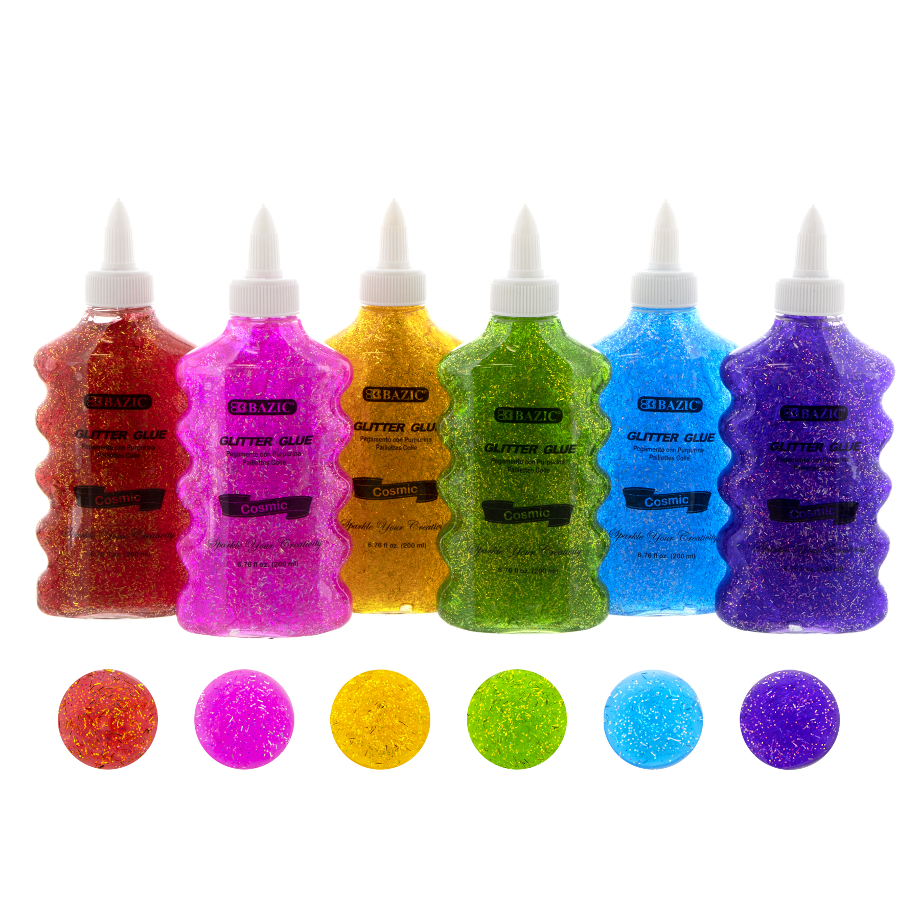 Glitter Glue Cosmic SeriesWashable Sparkling Slime Colors - 6.76 fl oz (200ml)12-Pack - G8 Central